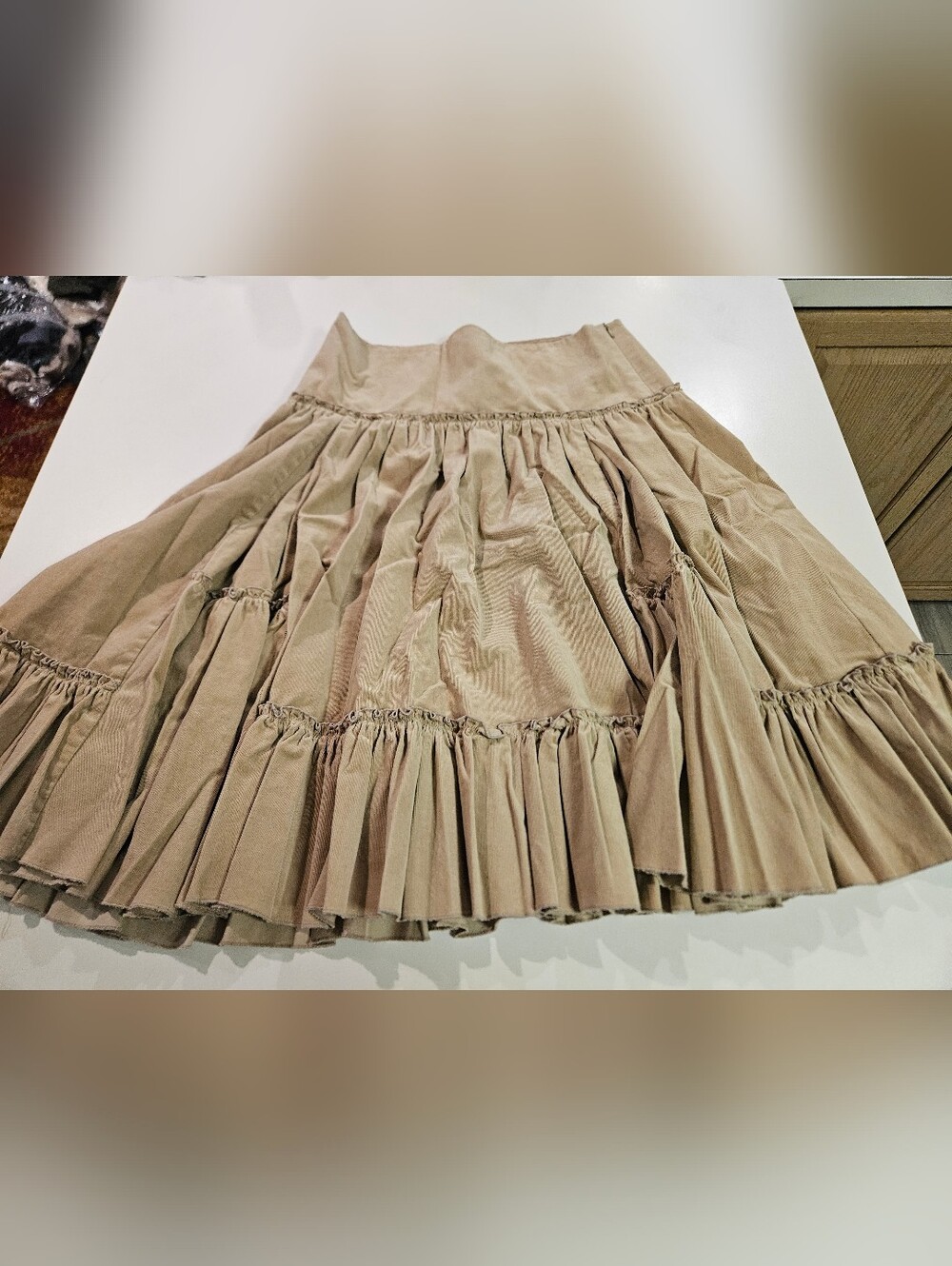 Womens Size M Zara Basic Ruffle Corduroy Skirt (From ZARA MADRID SPAIN)
